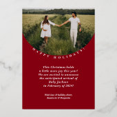 Extra Joyvolle Zwangerschapsaankondiging Kerstkaar Folie Feestdagenkaart (Achterkant)