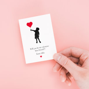 Extra kleine kinder simpele Valentijnskaarten Notitiekaartje