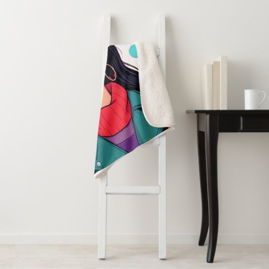 Extra Large Cozy Sherpa Blanket – Autumn Girl Art Sherpa Deken (In situ)