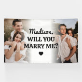 Extra Large Custom 2 Photo Marriage Proposal Vinyl Spandoek (Horizontaal)