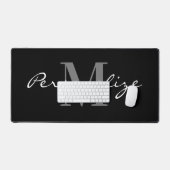 Extra large mouse pad with custom monogram (Clavier et souris)