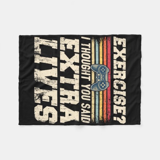 Extra levens Funny Video Game Controller Retro Gam Fleece Deken (Voorkant (Horizontaal))