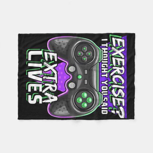 Extra levens Funny Video Game Controller Retro Gam Fleece Deken (Voorkant (Horizontaal))