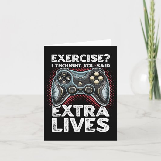 Extra levens Funny Video Game Controller Retro Gam Kaart (Voorkant)