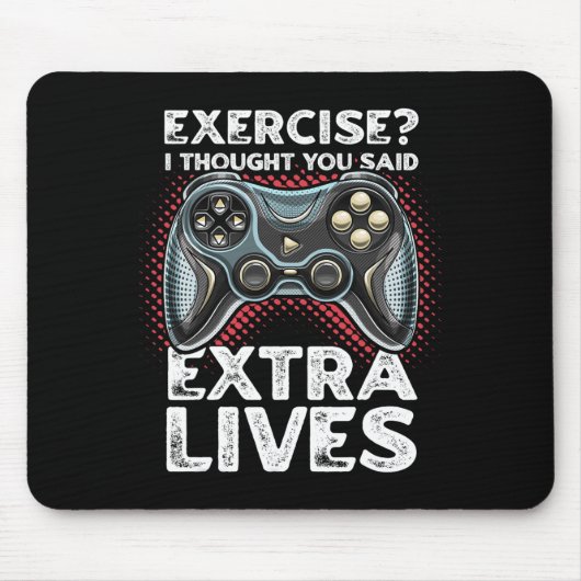 Extra levens Funny Video Game Controller Retro Gam Muismat (Voorkant)