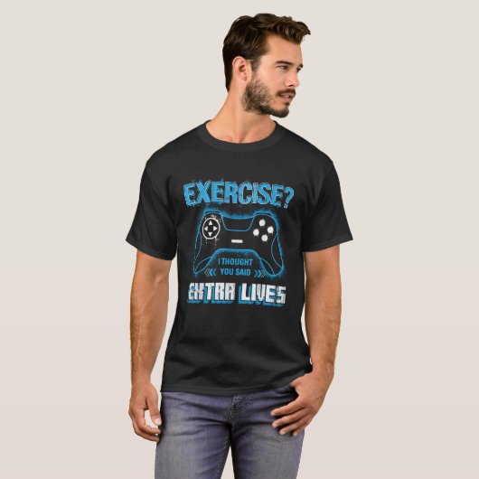 Extra levens Funny Video Game Controller Retro Gam T-shirt (Voorkant volledig)