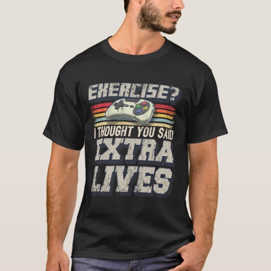 Extra Levens Grappige Videogame Controller Retro G T-shirt (Voorkant)