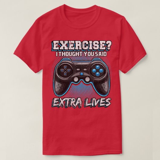 Extra Lives Funny Video Game Controller Retro Boy T-shirt (Design voorkant)