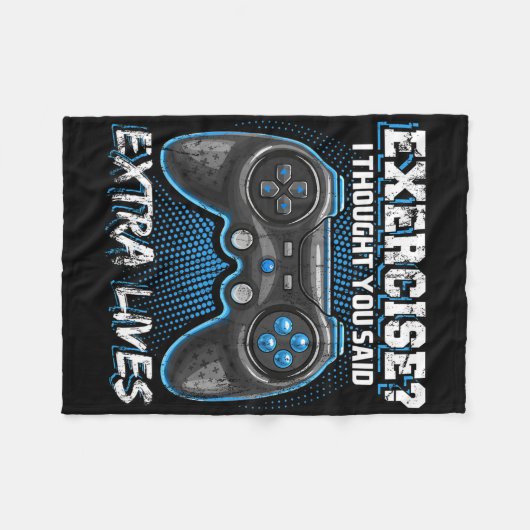 Extra Lives Funny Video Game Controller Retro Game Fleece Deken (Voorkant (Horizontaal))