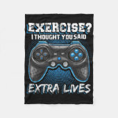 Extra Lives Funny Video Game Controller Retro Game Fleece Deken (Voorkant)