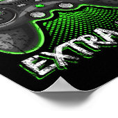 Extra Lives Funny Video Game Controller Retro Game Poster (Hoek)