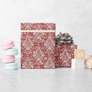 Extra luxe Damask & Glitter - Rood Cadeaupapier