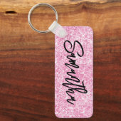 Extra luxe lichtroze glitter sleutelhanger (Voorkant)