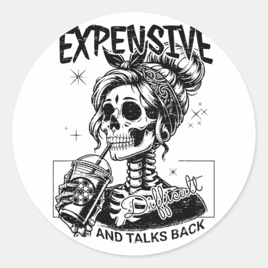 Extra moeilijk en praatjesback-Moederdag Ronde Sticker (Voorkant)