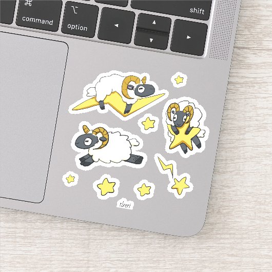 Extra RAM - Schaap met sterren Computer Science Pu Sticker (Detail)