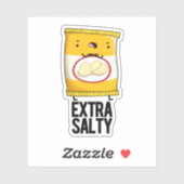 Extra Salty Funny Salty Snack Pun Sticker (Vel)