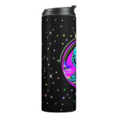 Extra Terrestrial Alien Vliegen Een UFO Thermosbeker (Gedraaid links)