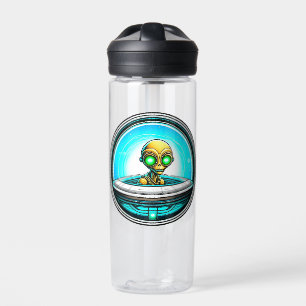 Extra Terrestrial Flying in een ufo gepersonalisee Waterfles