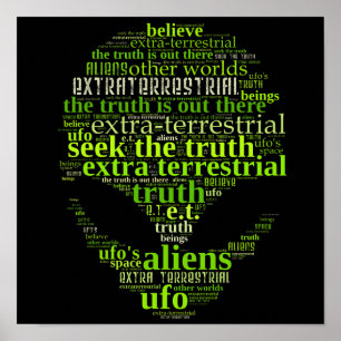 Extra terrestrische zoektocht naar de waarheid poster