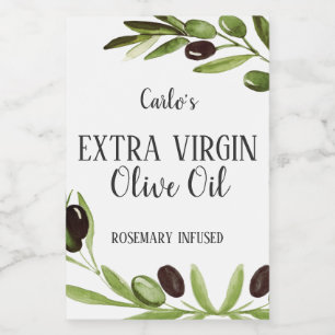 Extra Virgin Olijfolie Fles Modern Product Label Wijn Etiket