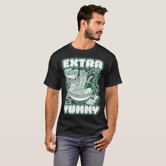 Extra Yummy Een viering van Ramen en Japans T-shirt (Voorkant volledig)