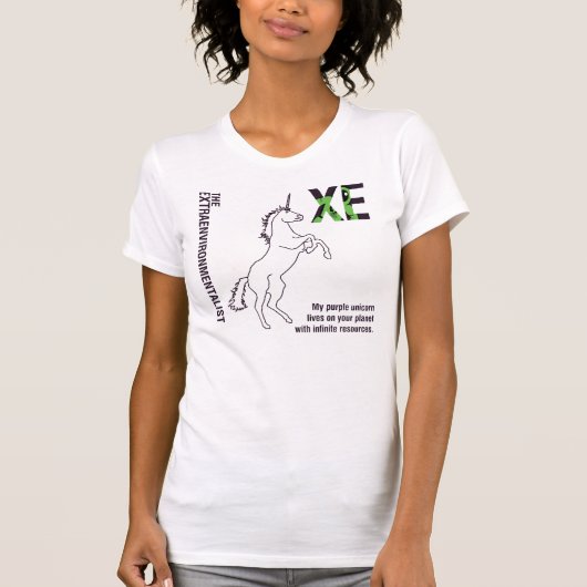Extraenvironmental mentalist Unicorn T-shirt (Voorkant)