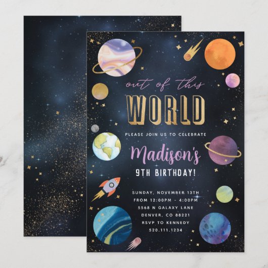 Extrait de ce monde Galaxy Invitation (Devant / Derrière)