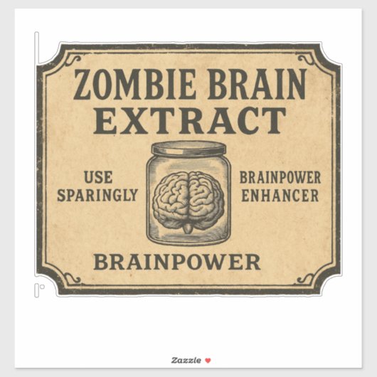 Extrait de Cerveau de Zombie - Étiquette de Pharma (Feuille)