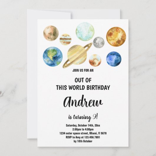 Extrait de cette planète Planètes Invitation d'ann (Devant)