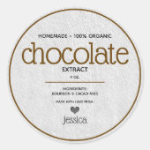 Extrait de chocolat Étiquette de bouteille personn (Devant)