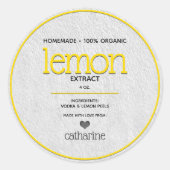 Extrait de citron Étiquette de bouteille personnal (Devant)