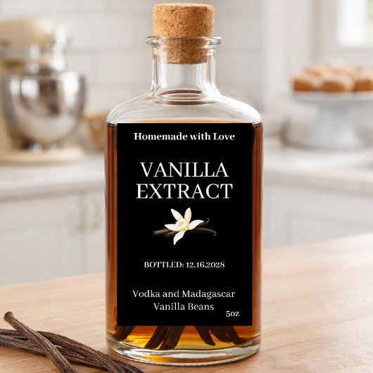 Extrait de Vanille Étiquette Personnalisée Moderne
