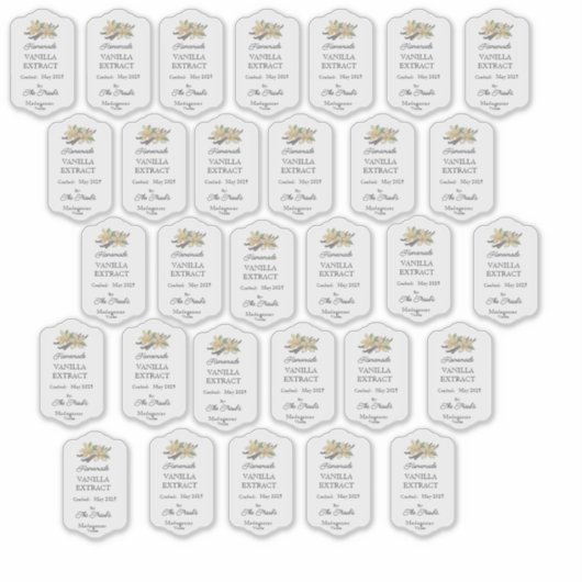 Extrait de vanille fait maison Étiquette de vinyle (Devant)