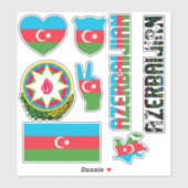 Extraordinaire Azerbaïdjan Forme Sticker Symboles  (Feuille)