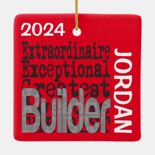 Extraordinaire bouwer keramisch ornament (Achterkant)
