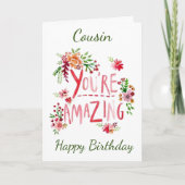 EXTRAORDINAIRE **COUSIN** SUR VOTRE CARTE D'ANNIVE (Devant)