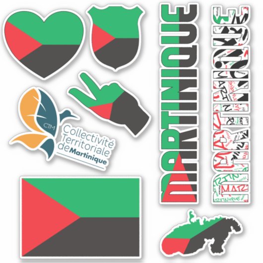 Extraordinaire Martinique Forme Sticker Symboles N (Devant)