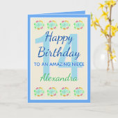 Extraordinaire Niece 14 Carte d'anniversaire de co (Fleur jaune)