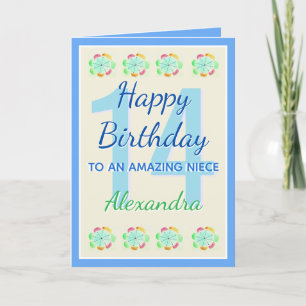 Extraordinaire Niece 14 Carte d'anniversaire de co