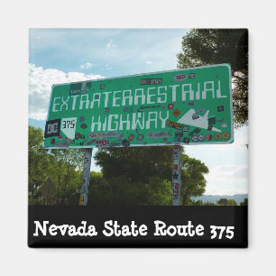 Extraterrestrial HIghway Sign Photo Magnet Magneet