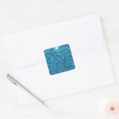 Extravagant Blauwgroen blauw glitter Vierkante Sticker (Envelop)