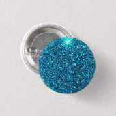 Extravagant Blue Glitter Shine Ronde Button 3,2 Cm (Voorkant /achterkant)