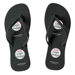 Extravagant Business Chic Logo Black Teenslippers