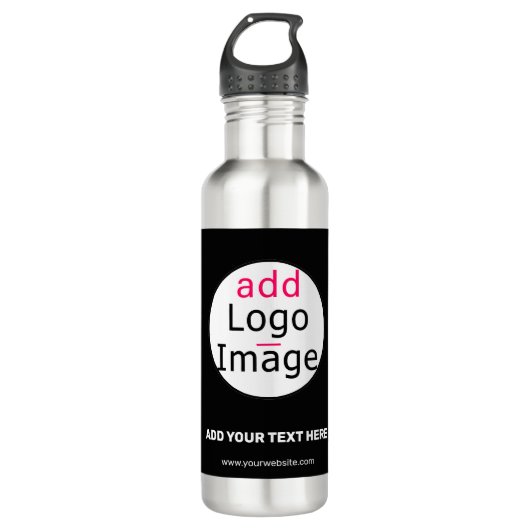 Extravagant Business Chic Logo Black Waterfles (Voorkant)