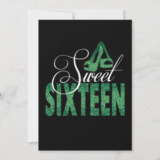 Extravagant Emerald Sweet 16 Invitations (Dos)