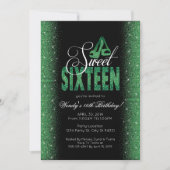 Extravagant Emerald Sweet 16 Party Invitations Kaart (Voorkant)