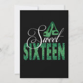 Extravagant Emerald Sweet 16 Party Invitations Kaart (Achterkant)