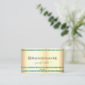 Extravagant Gold Effect Blauwgroen Glitter Sparkle Visitekaartje (Staand voorkant)
