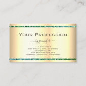 Extravagant Gold Effect Blauwgroen Glitter Sparkle Visitekaartje (Achterkant)
