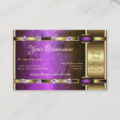 Extravagant Golden met Chic Paars Marble Pattern Visitekaartje (Achterkant)
